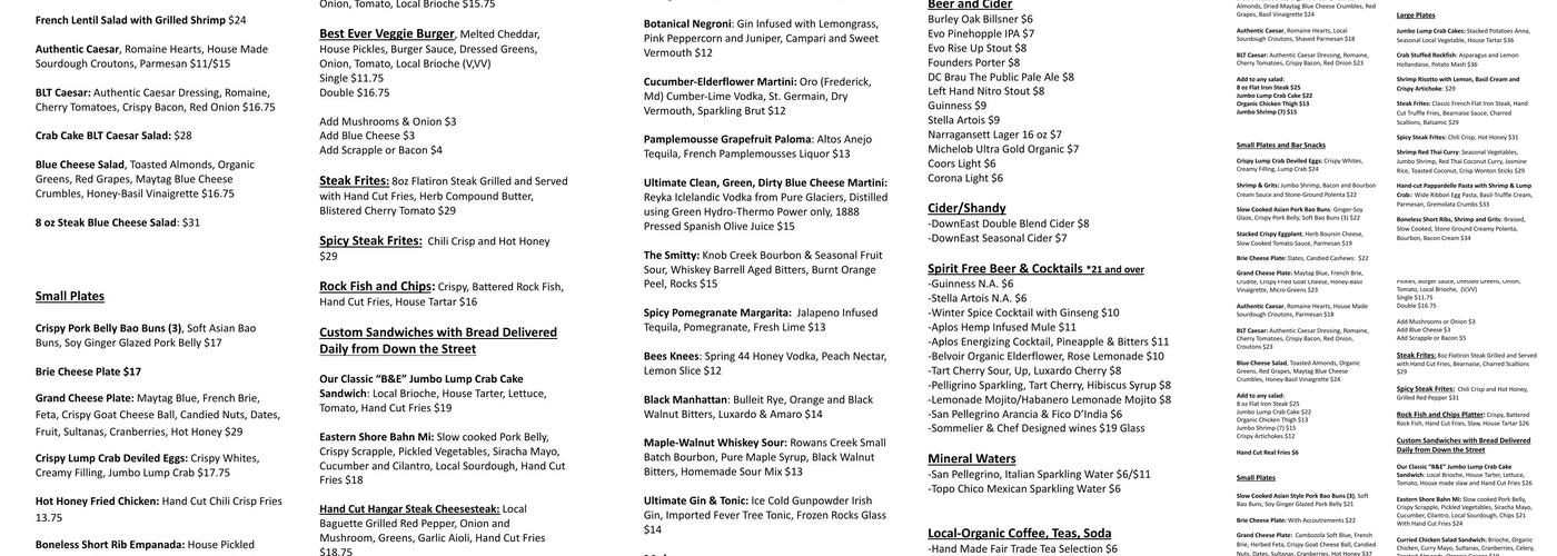 Blacksmith Menu