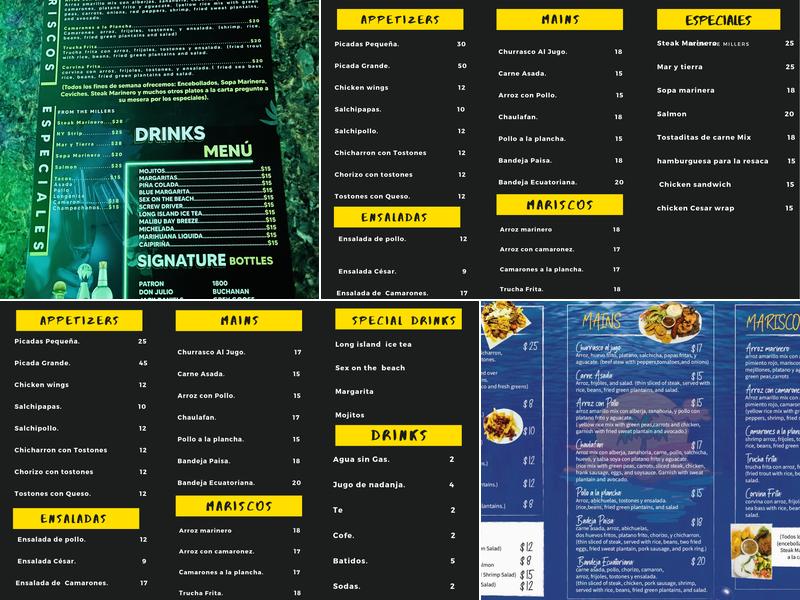La Isla del Tesoro Bar & Restaurant Menu