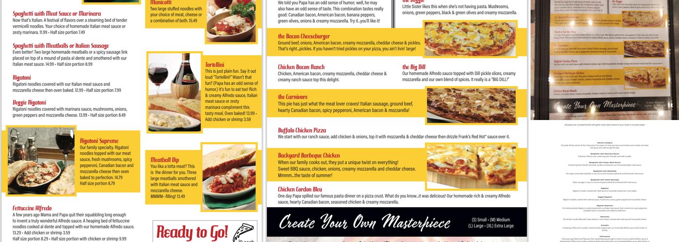 Mansetti's Pizza & Pasta Menu