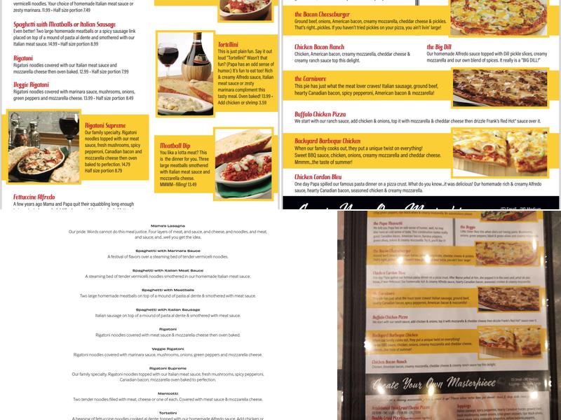 Mansetti's Pizza & Pasta Menu