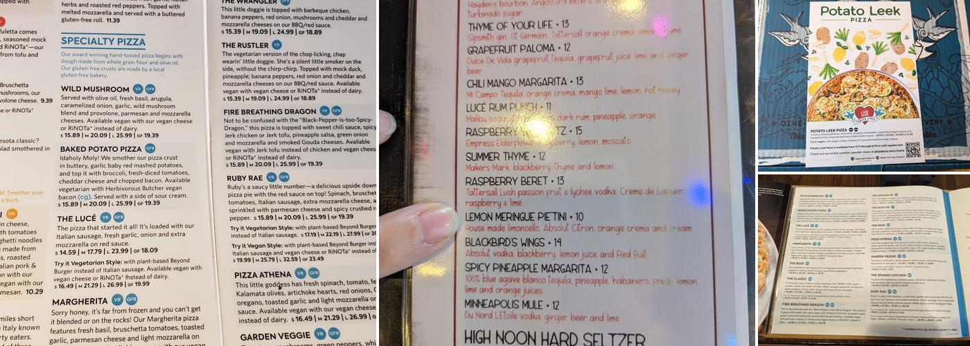 Pizza Lucé Roseville Menu