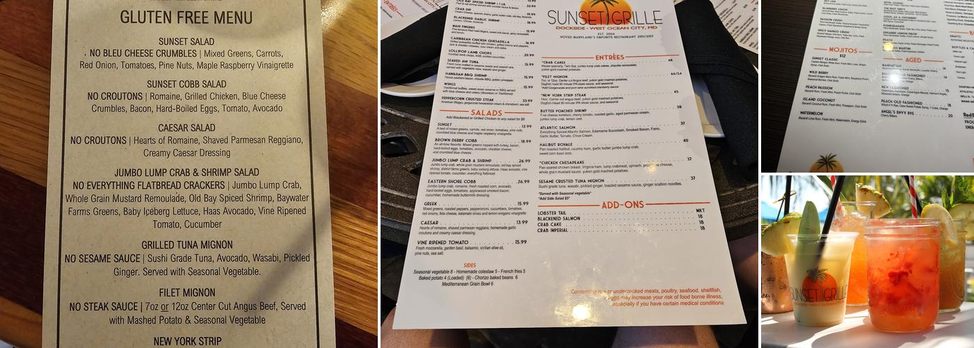 Sunset Grille Menu
