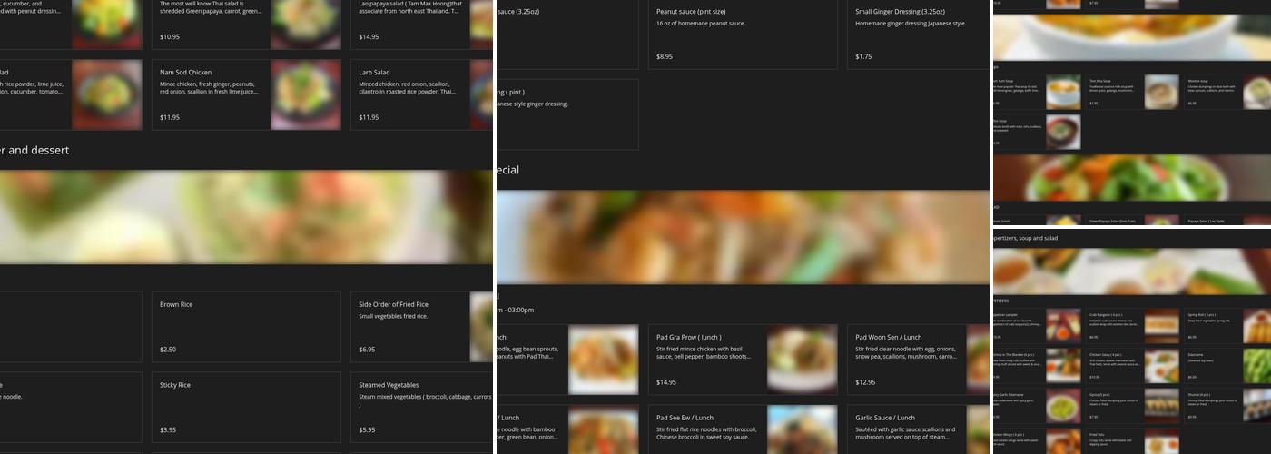 Emerald Thai Restaurant Menu