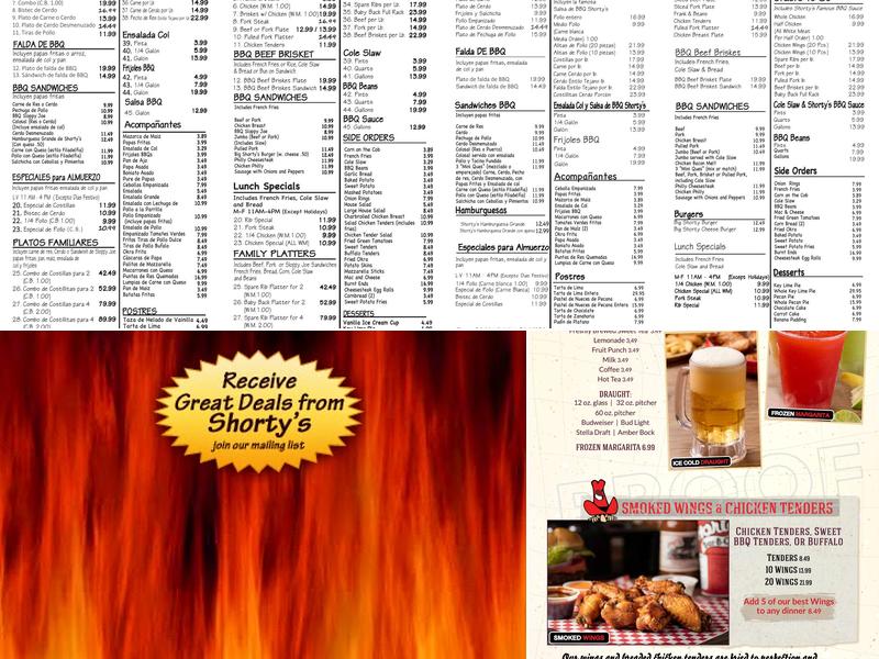 Shorty's BBQ Menu
