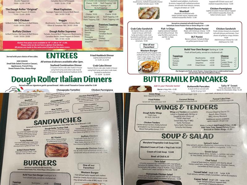 The Dough Roller Menu