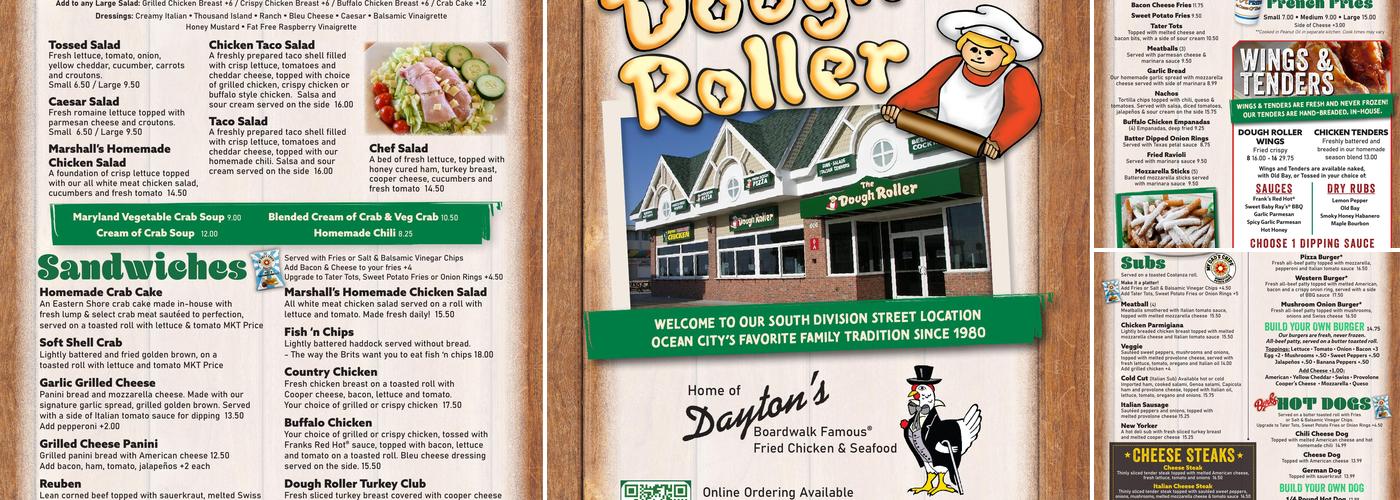 The Dough Roller Menu