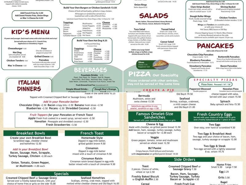 The Dough Roller Menu