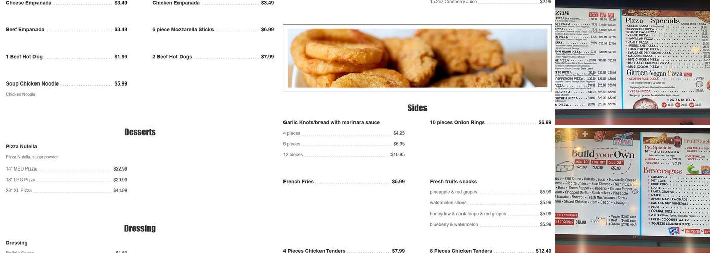 Pizza De Miami 2 Menu