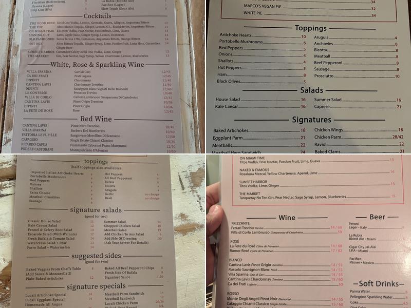 Lucali Menu