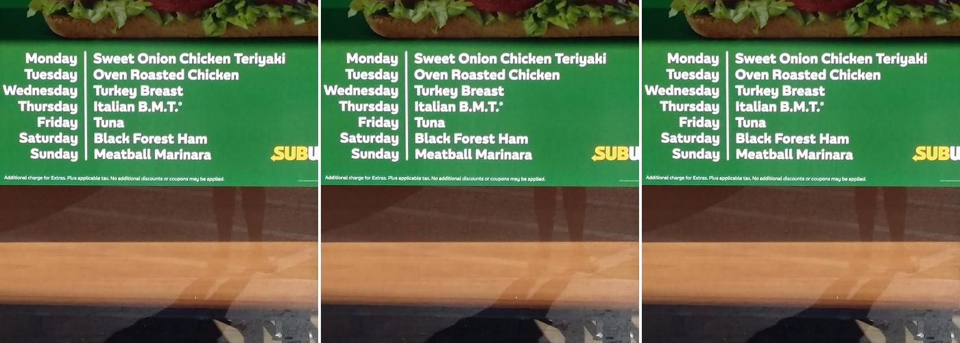 Subway Menu
