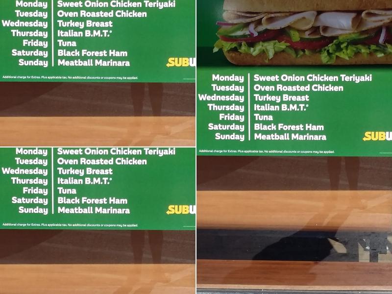 Subway Menu
