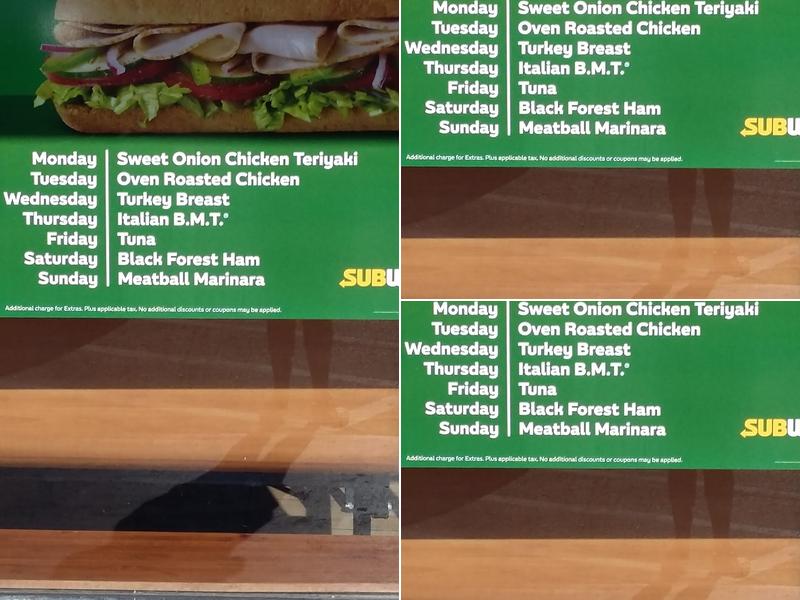 Subway Menu