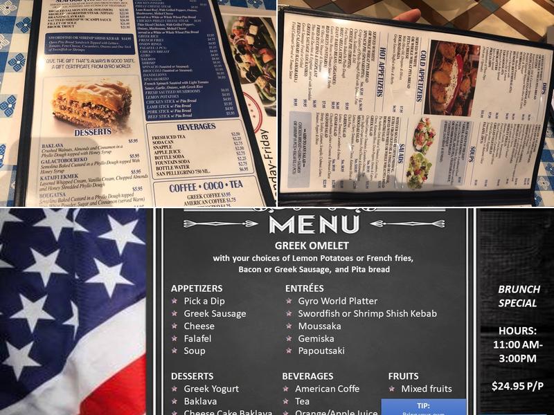 Gyro World Greek Restaurant Menu