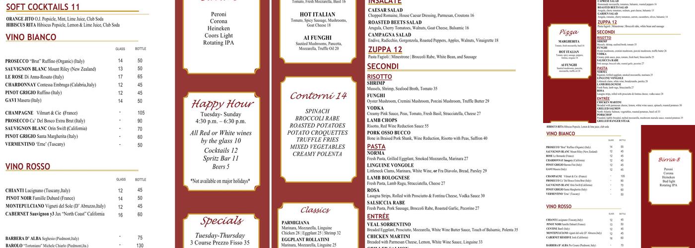 Risotto Restaurant Menu