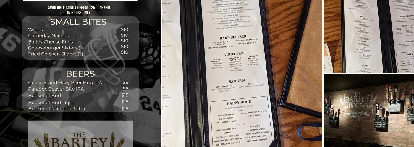 The Barley House Menu