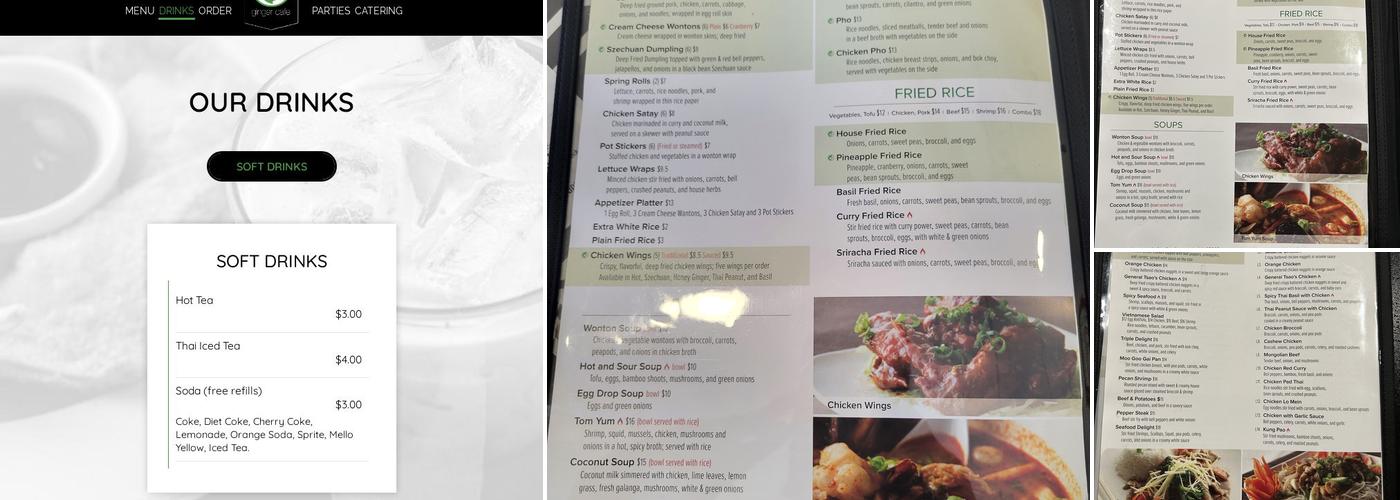 Ginger Cafe Menu