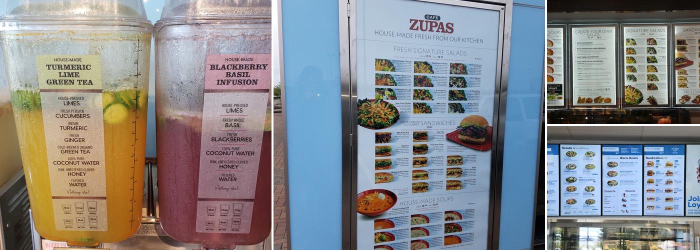 Café Zupas Menu