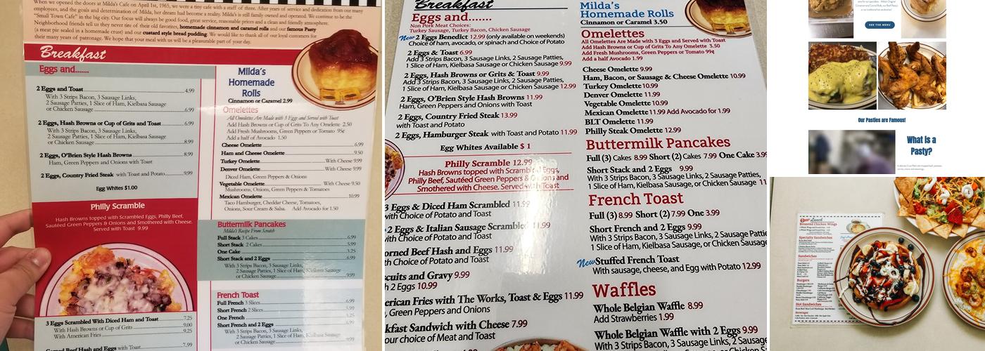 Milda's Cafe Menu