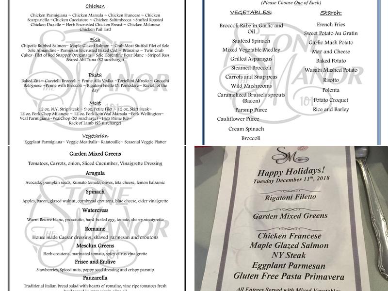 The Stone Manor 101 Menu