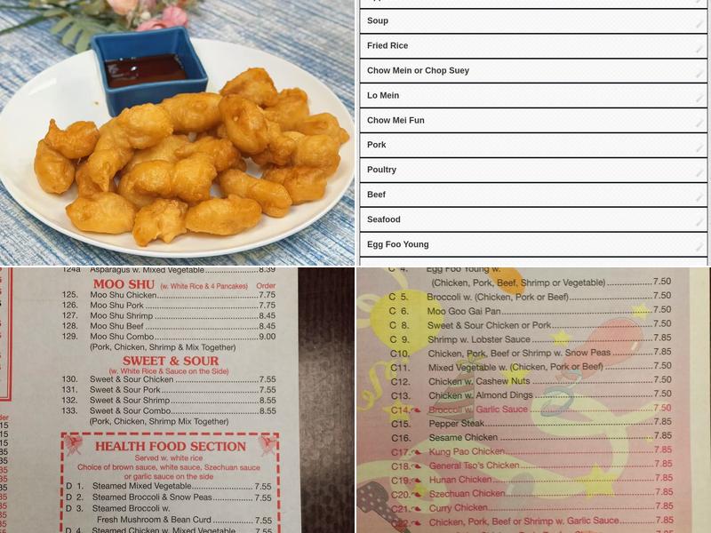 new china dragon Menu