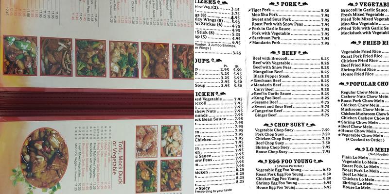 China Restaurant Menu