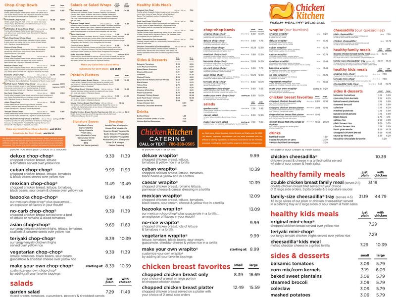 Chicken Kitchen Menu