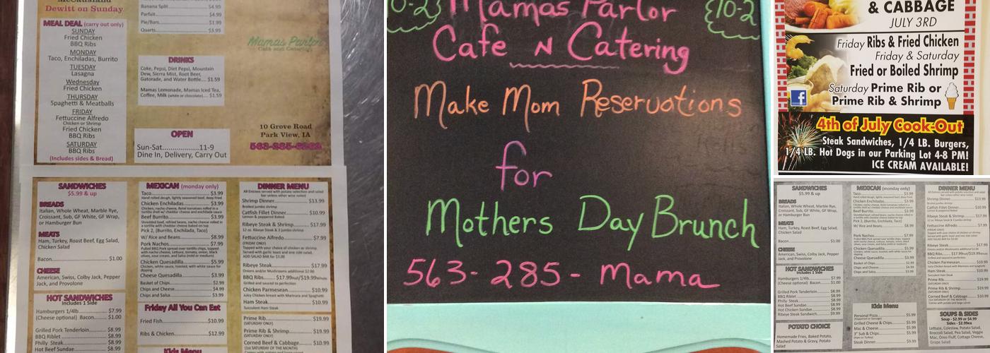 Mama's Parlor Cafe & Catering - ParkView IA Menu