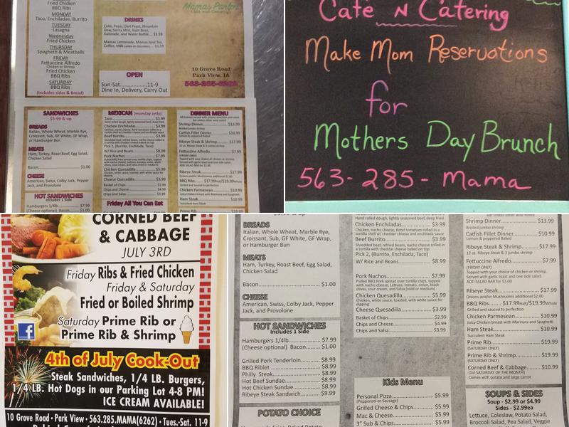 Mama's Parlor Cafe & Catering - ParkView IA Menu