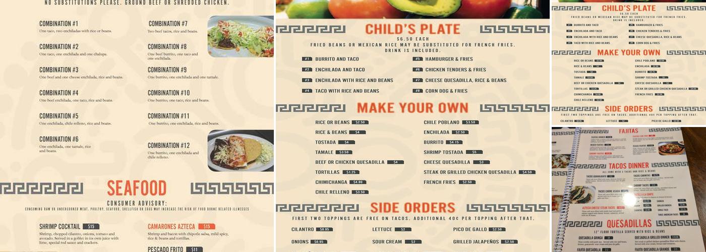 Azteca 1 Mexican Restaurant Menu