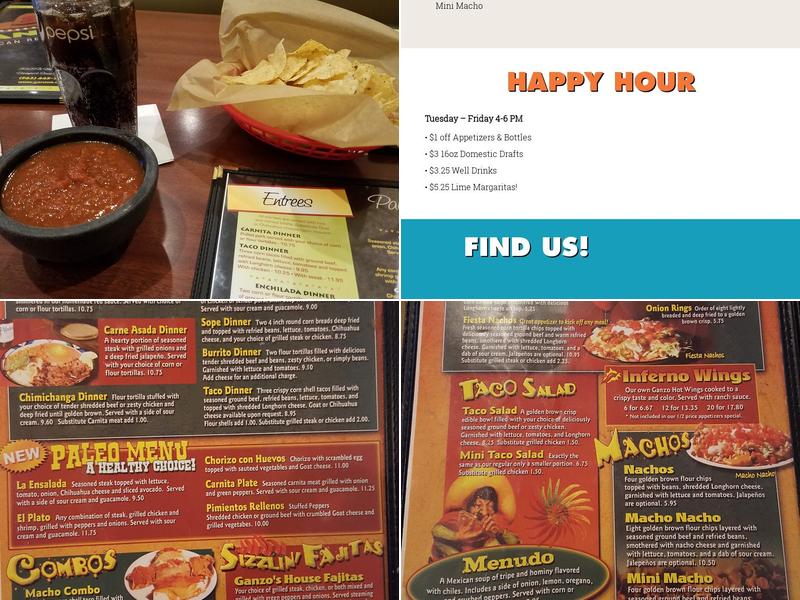 Ganzo's Mexican Restaurant and Cantina Menu