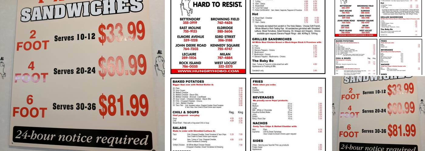 Hungry Hobo Menu