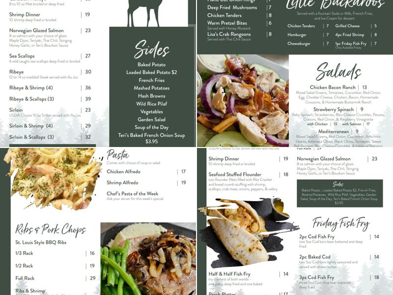 Northwoods Supper Club Menu