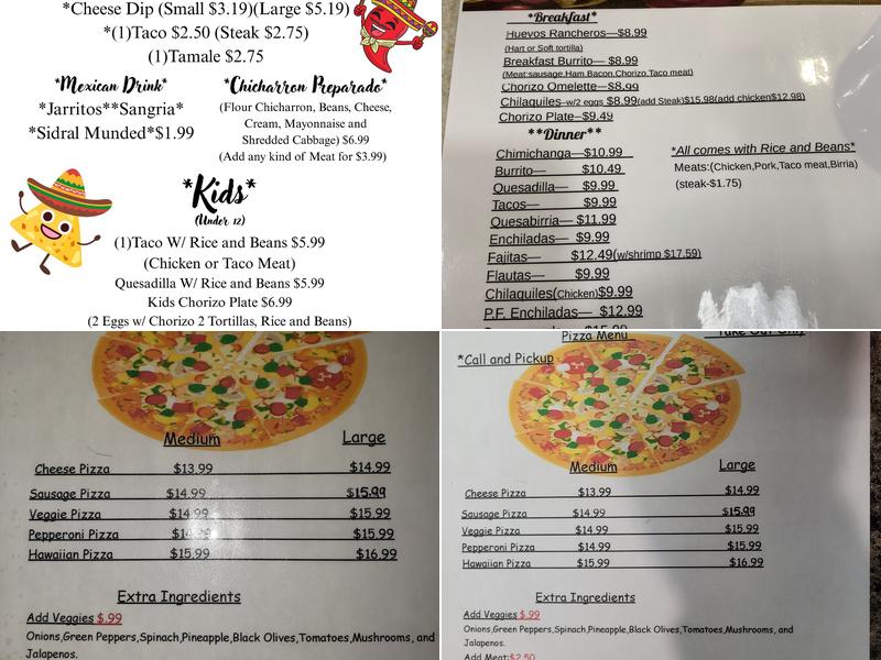 Park Falls Family Restaurant Menu