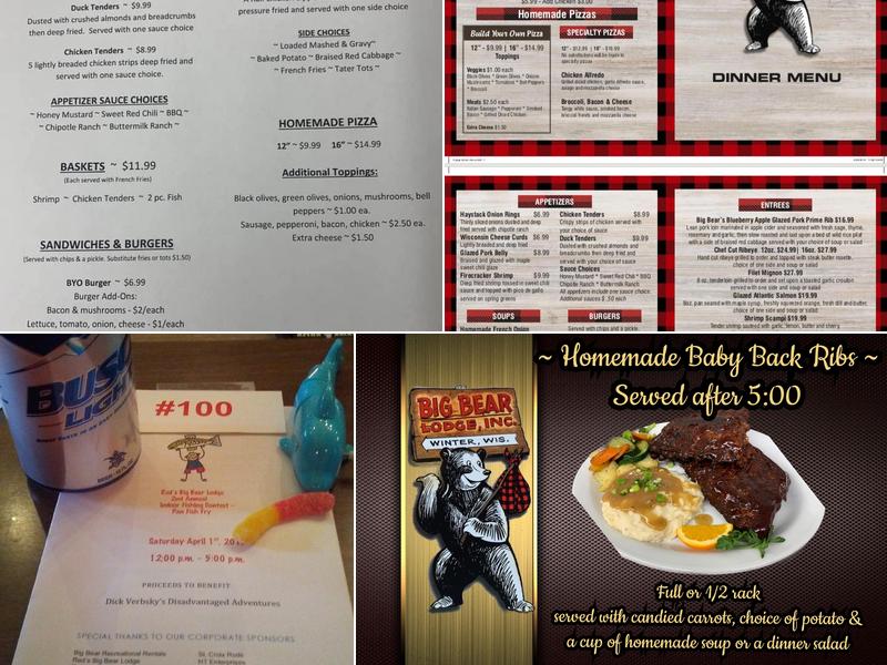 Big Bear Lodge Menu