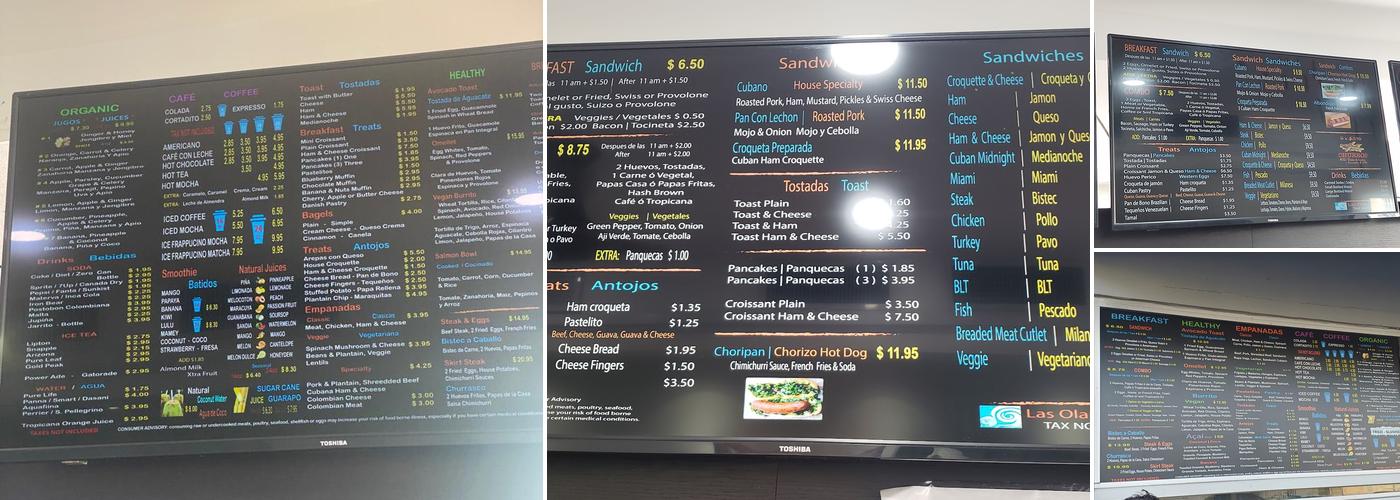 Las Olas Cafe Menu