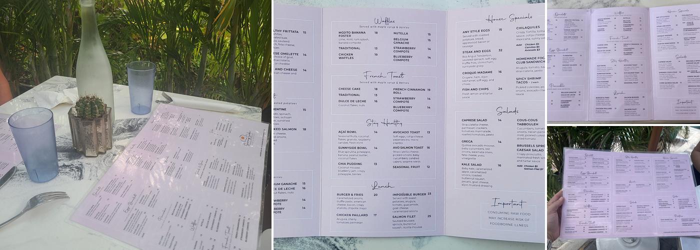 Sunny Side Cafe & Eatery Menu