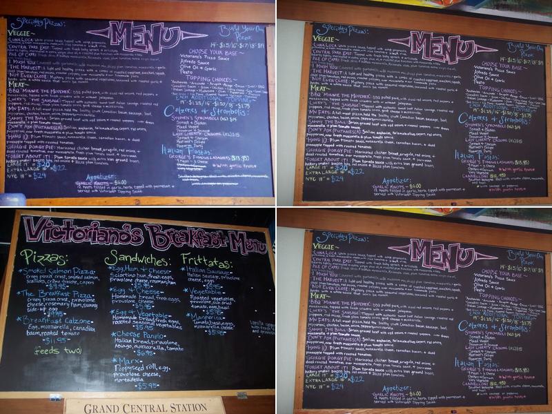 Victoriano's Pizza Menu