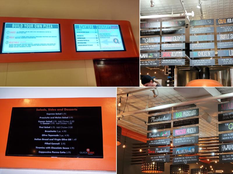 QuickFire Pizza Menu