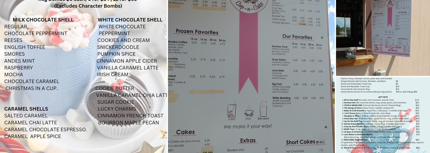 Central Oregon Cup-N-Cake Menu