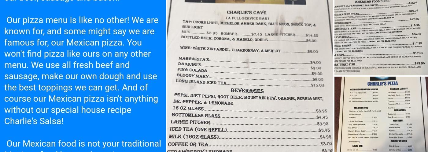 Charlie's Pizza Menu