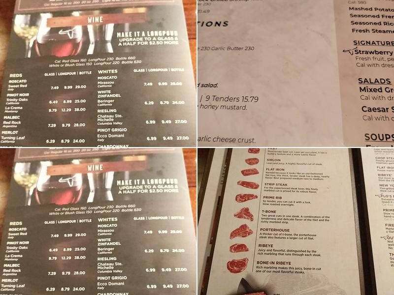 LongHorn Steakhouse Menu