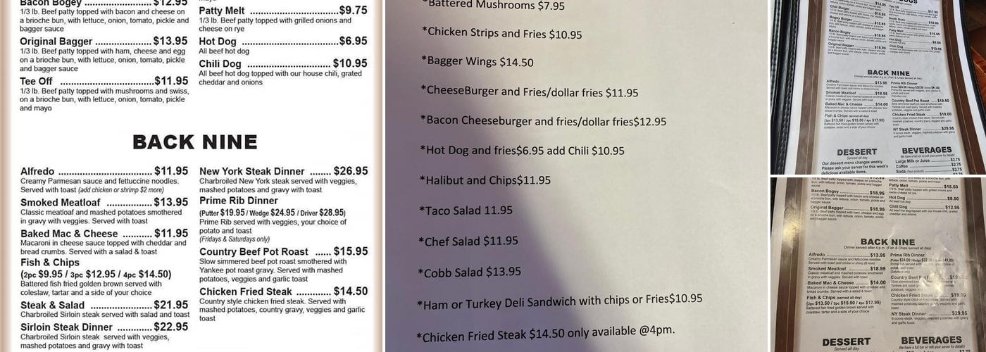 Sandbagger Saloon Menu