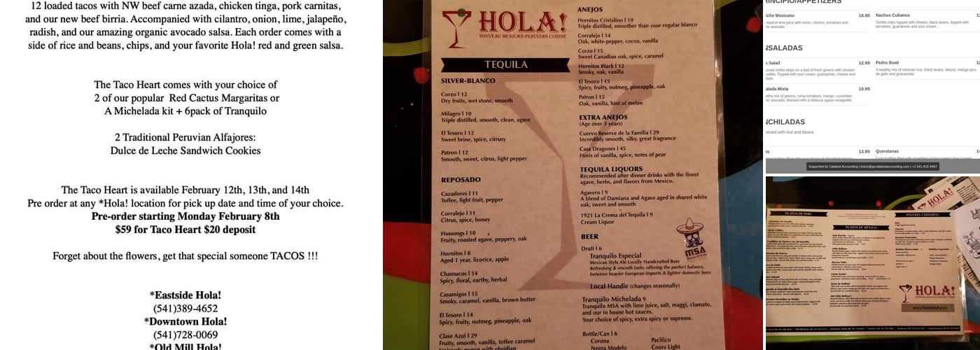 Hola! Menu