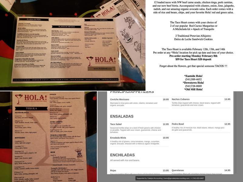Hola! Menu
