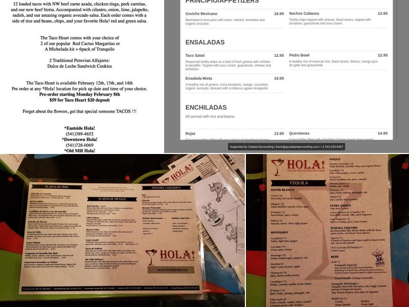 Hola! Menu