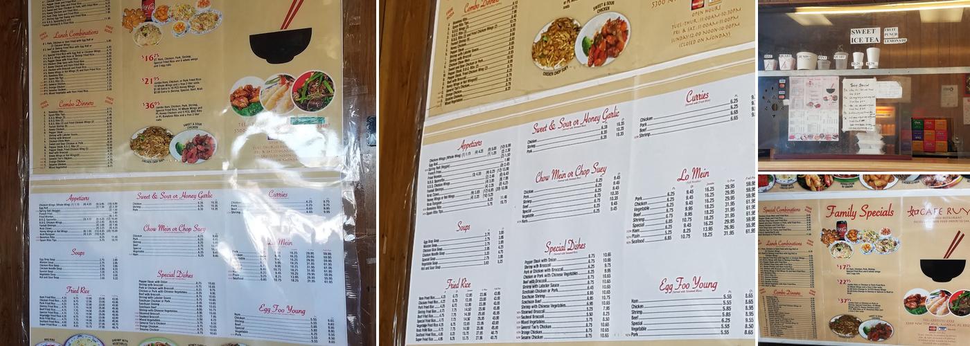 Cafe Ruyi Menu