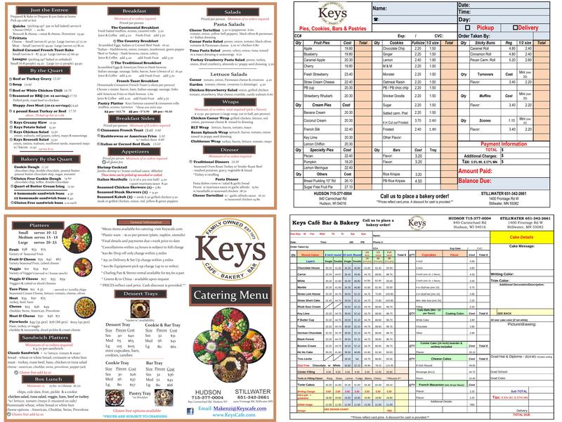 Keys Cafe & Bakery Menu
