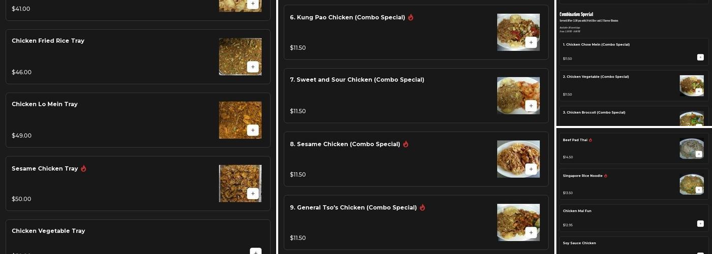 Mr. Sesame Chicken Menu