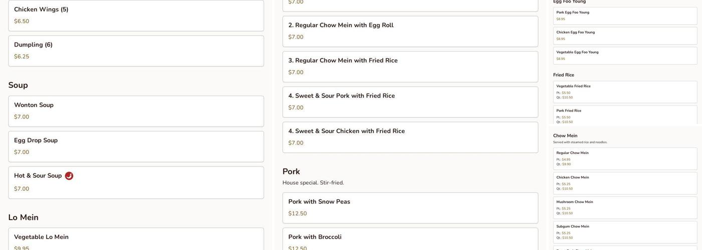 Wong's Kitchen Menu