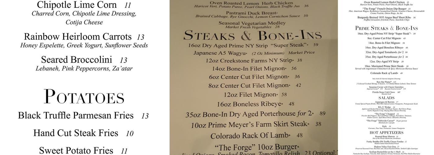 The Forge Menu